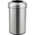 Stainless Steel Round Open Top Trash Can, 21 Gallon N85793