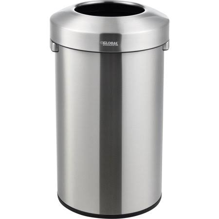 Stainless Steel Round Open Top Trash Can, 21 Gallon N85793