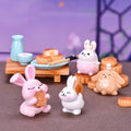 Resin Dollhouse Miniature Moon Cake Rabbit Ornaments P163