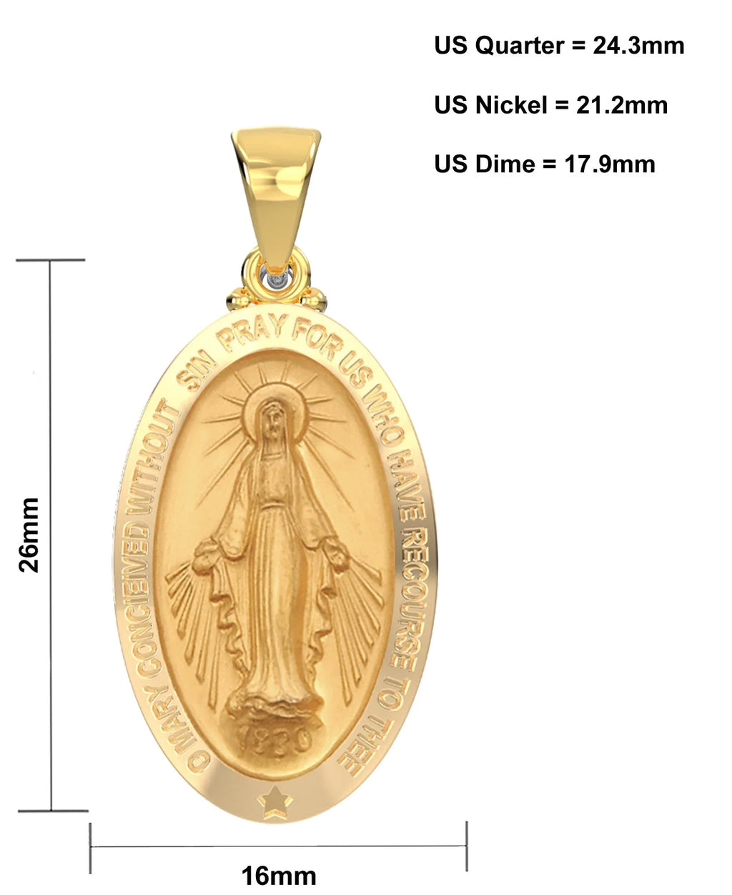 14K Yellow Gold Oval Pendant Necklace V540