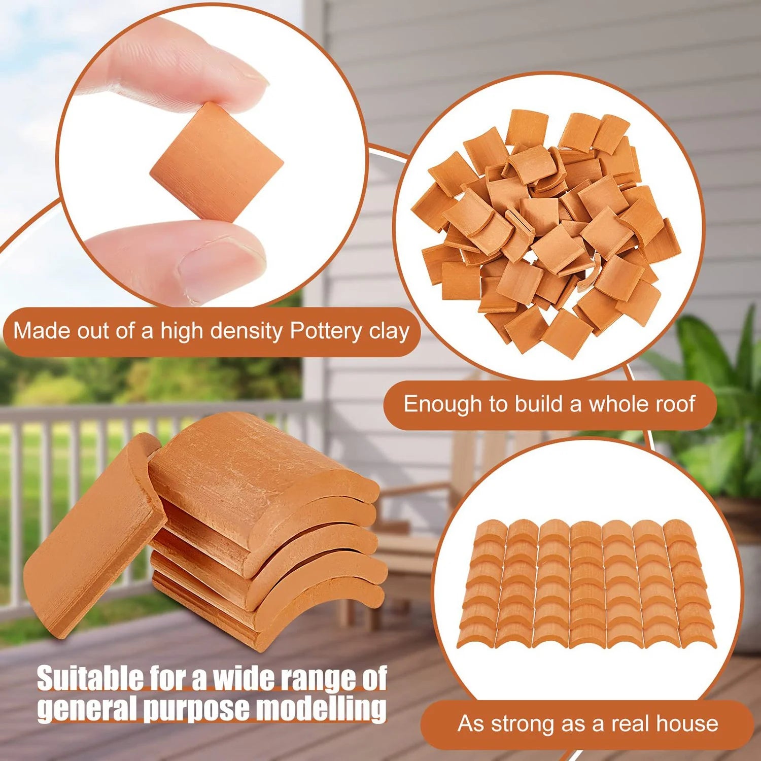 Red Miniature Roof Tiles Model Set F60957