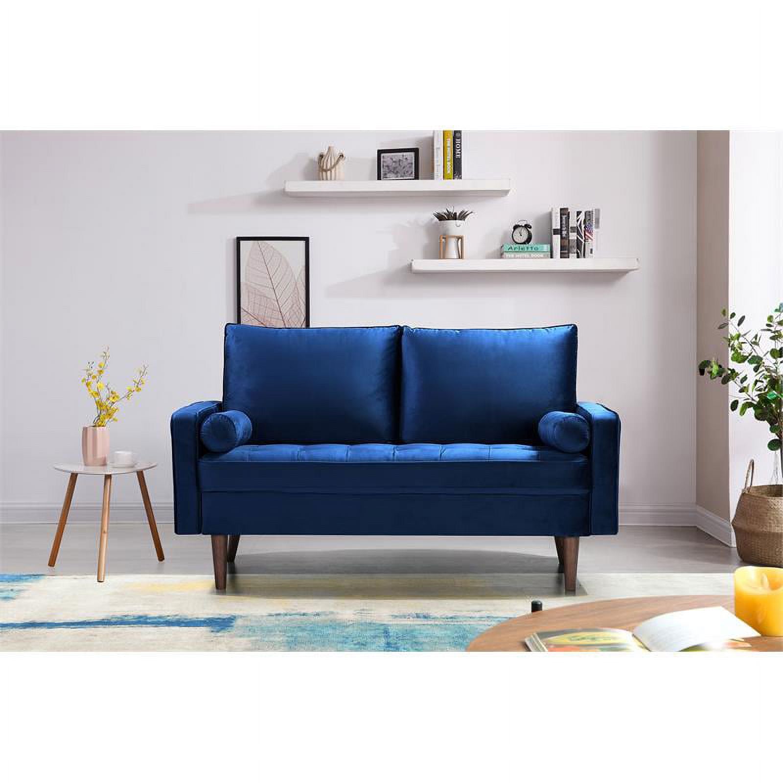 Blue Velvet 2 Piece Loveseat Set Q1398