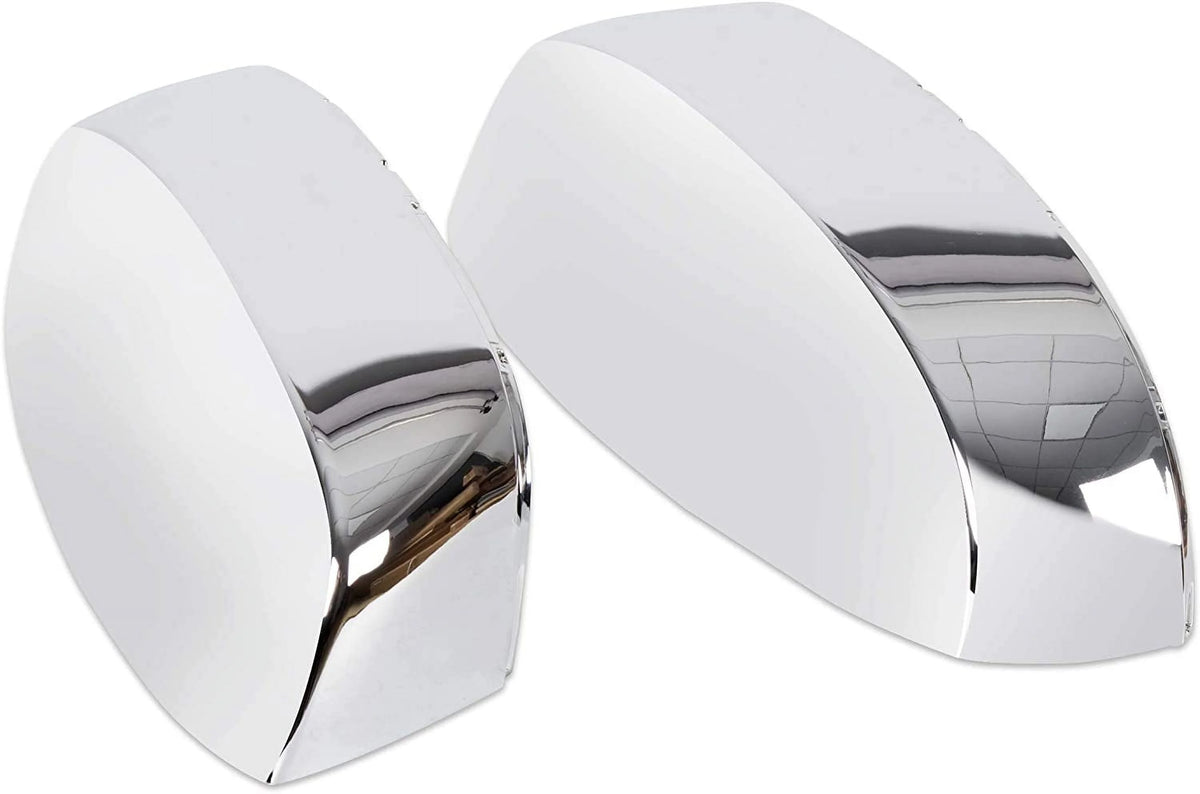 Pair Chrome Side View Upper Mirror Top Half Caps Q3287