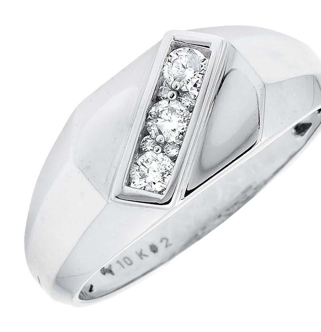 White Gold Genuine Diamond Pinky Ring Band I322133