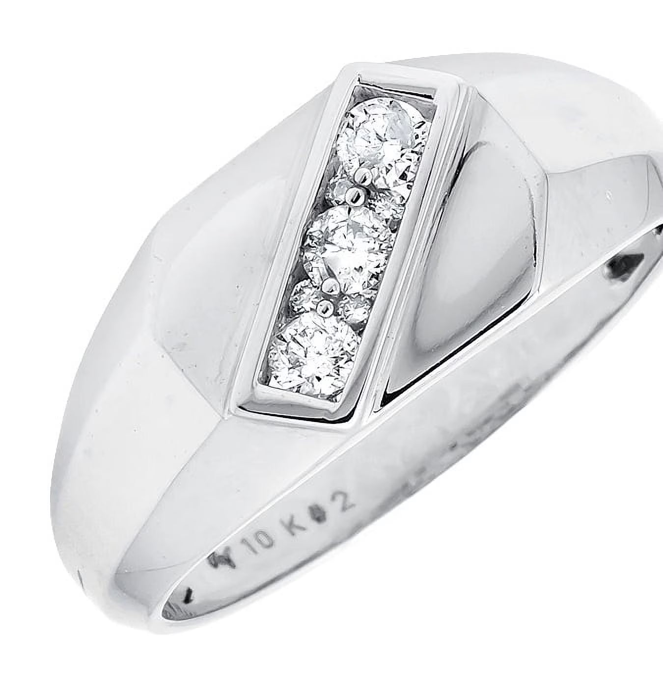 White Gold Genuine Diamond Pinky Ring Band I322133